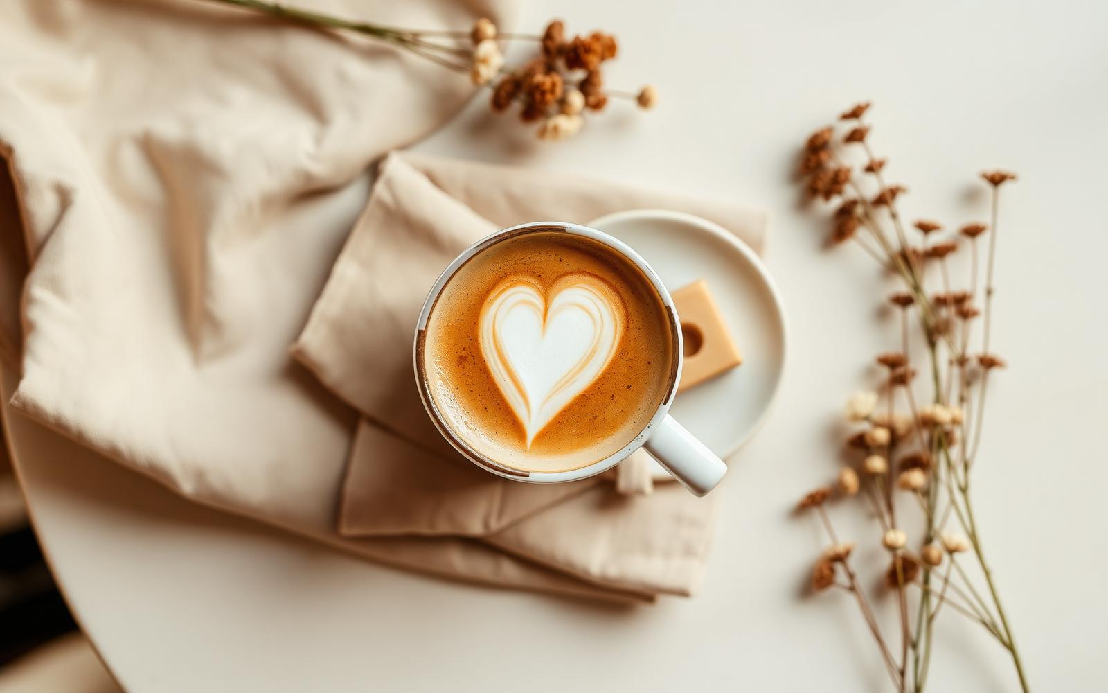 Xícara de café em ambiente acolhedor